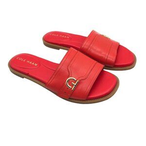 Cole Haan Womens Charlotte Grand 360 Red Leather Slide Sandals Size 5